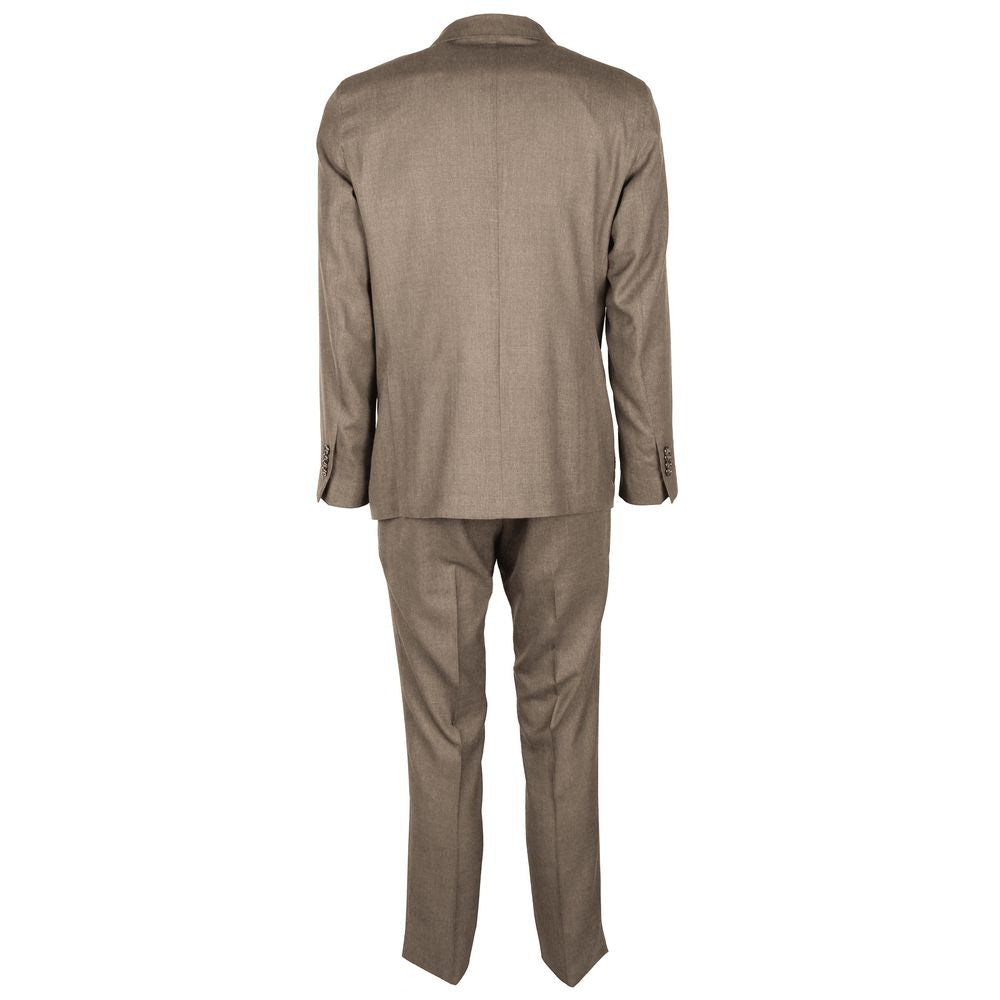 Made in Italy Beige Wool Vergine Suit