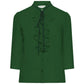 Patrizia Pepe Elegant Green Crepe Blouse with Ruffle Accent