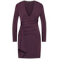 Patrizia Pepe Elegant Purple V-Neck Cocktail Dress