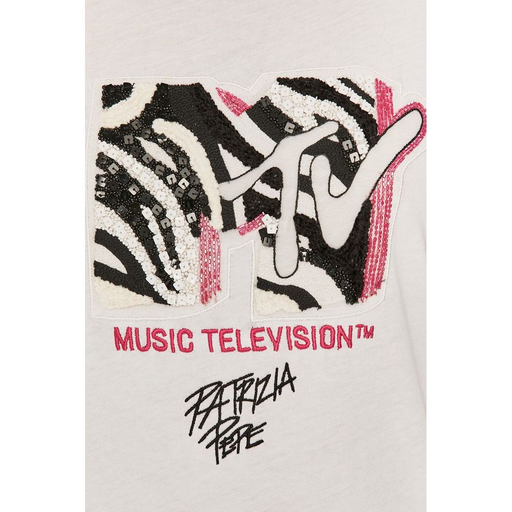 Patrizia Pepe Sequin-Embellished MTV Logo Cotton Tee