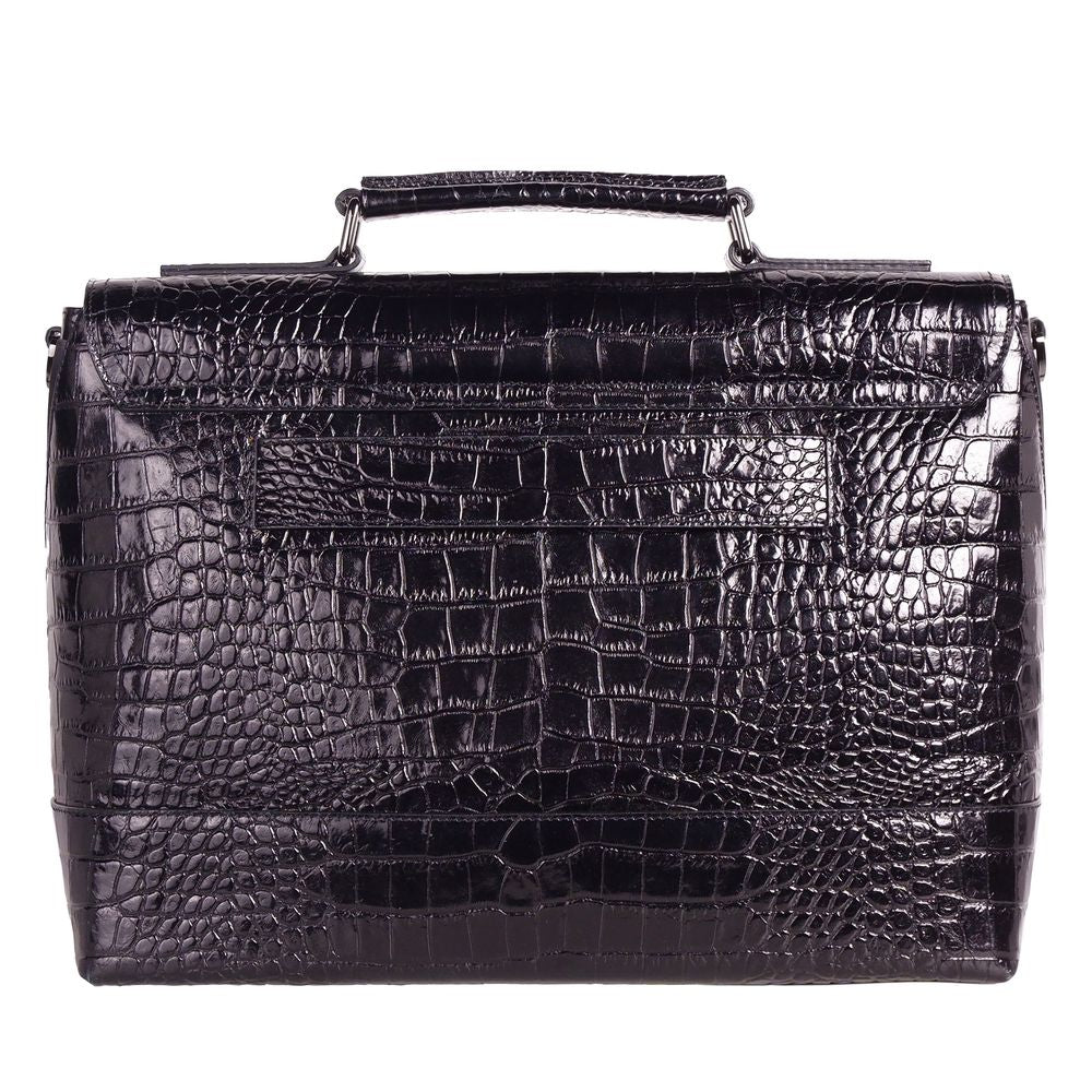 Cavalli Class Elegant Python-Print Calfskin Briefcase