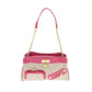 Love Moschino Fuchsia Canvas and Faux Leather Shoulder Bag