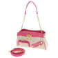 Love Moschino Fuchsia Canvas and Faux Leather Shoulder Bag