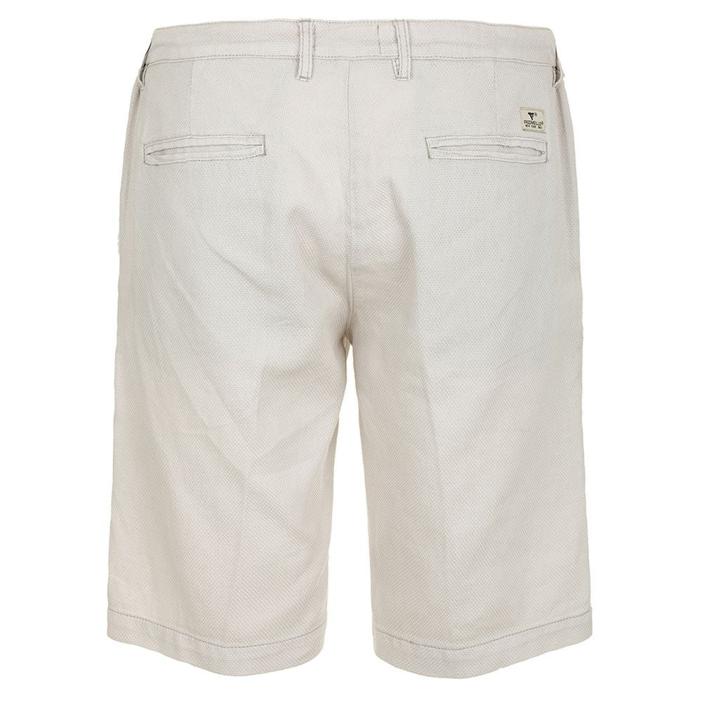 Fred Mello Chic White Cotton Bermuda Shorts