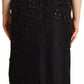 Dsquared² Black Embellish Sleeveless Ribbon Floor Length Dress