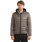 Fred Mello Sleek Gray Padded Jacket with Hood