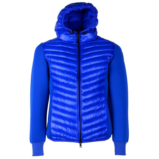 Centogrammi Chic Blue Nylon Down Jacket with Stretch Sleeves