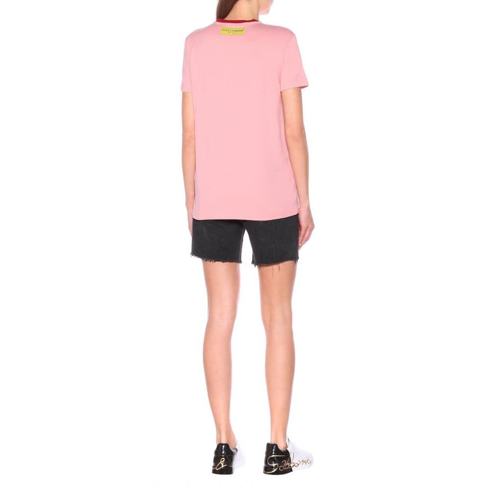 Dolce & Gabbana Chic Pink Dual-Design Cotton Tee