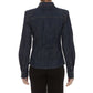 Dolce & Gabbana Elegant Blue Denim Rhinestone Collared Shirt