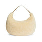 Off-White Cream Shearling Wool Chic Shoulder Bag