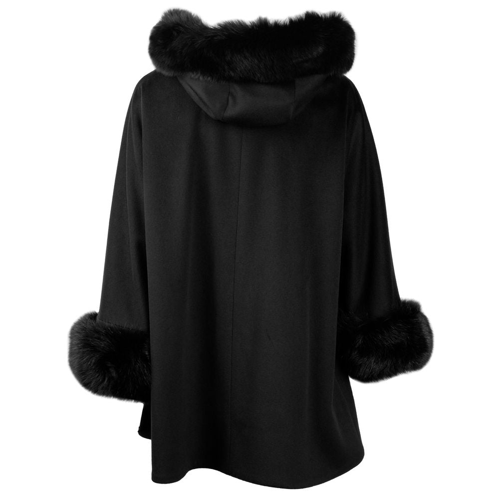 Made in Italy Black Wool Women Coat