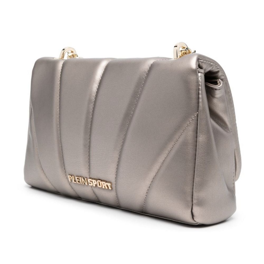 Plein Sport Chic Beige Crossbody Bag with Gold Chain Accent