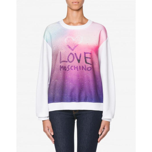 Love Moschino Chic Fogged Glass Effect Logo Sweatshirt