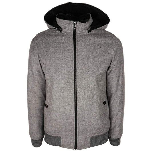 Made in Italy Elegant Wool-Cashmere Men's Jacket with Hood