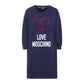 Love Moschino Elegant V-Neck Beaded Logo Dress