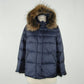 Emilio Romanelli Chic Blue Polyamide Jacket with Detachable Fur