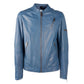 Emilio Romanelli Light Blue Leather Jacket