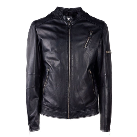 Emilio Romanelli Black Leather Jacket