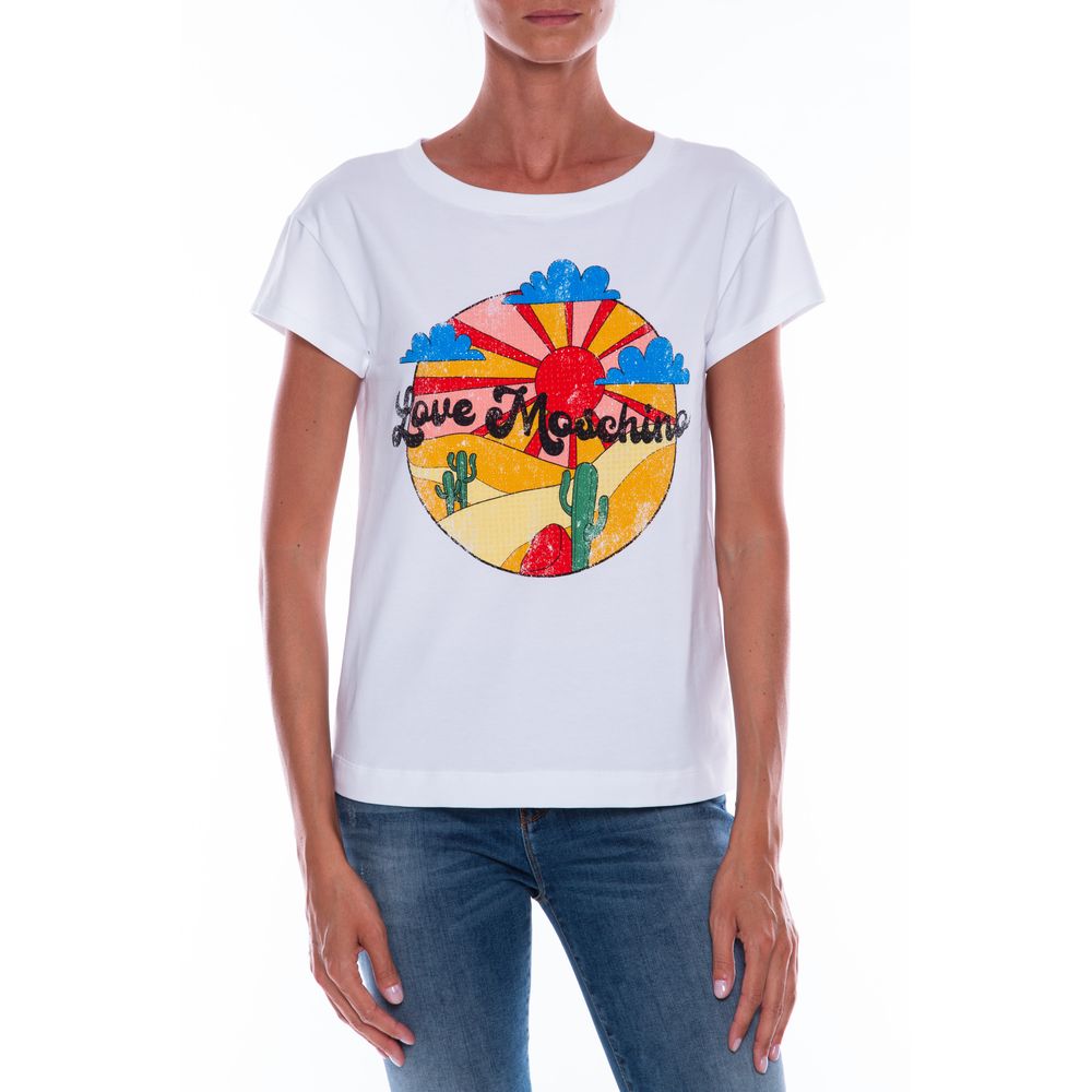 Love Moschino White Cotton Women T-Shirt