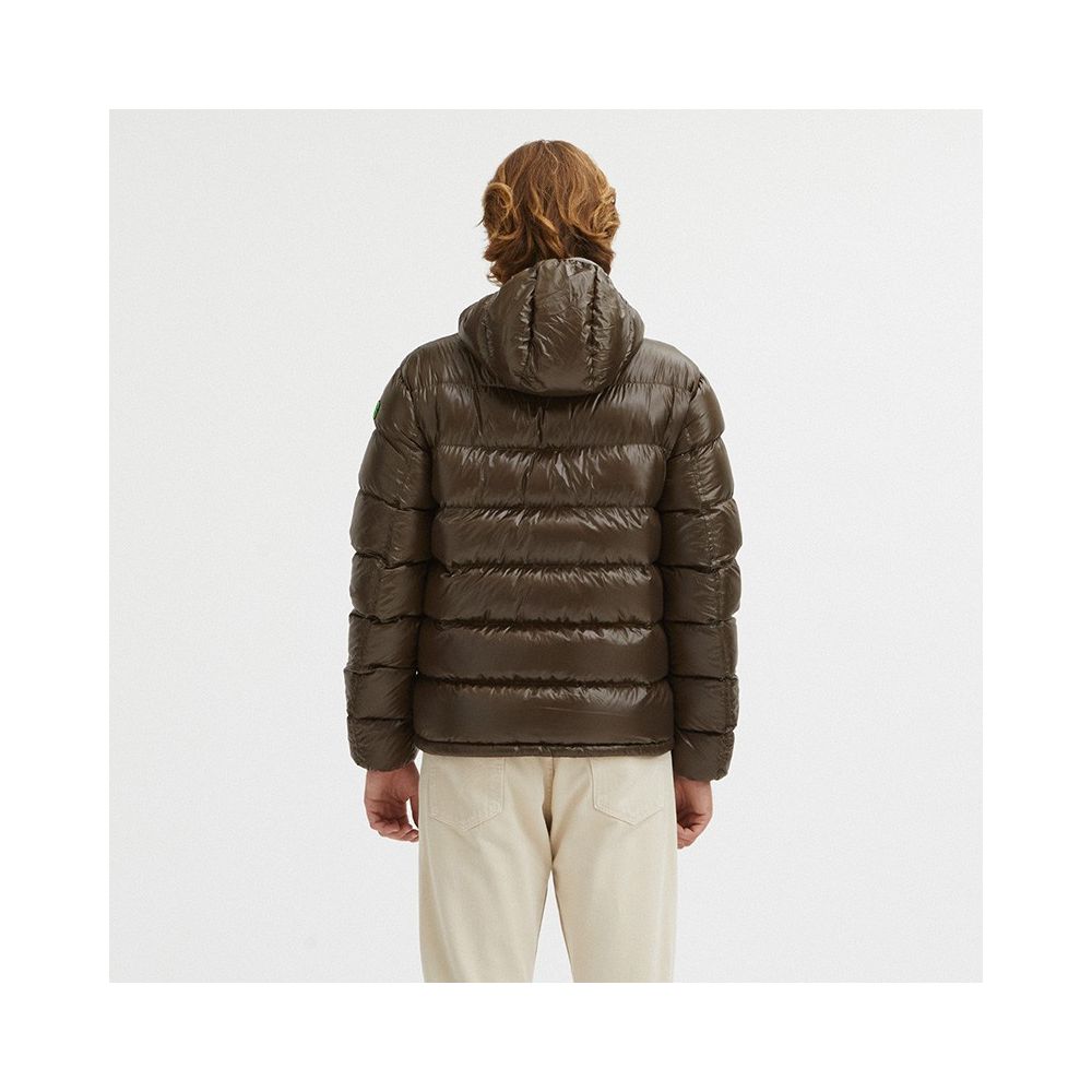 Centogrammi Reversible Hooded Jacket in Dove Grey and Brown