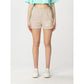 Pharmacy Industry Chic Beige Cotton Shorts with Logo Accent