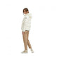 Centogrammi Elegant White Hooded Feather Jacket