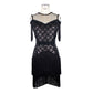 Elisabetta Franchi Sleeveless Sequin Tulle Fringe Dress