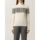 Love Moschino Chic Contrast Logo Turtleneck Sweater