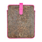 Cavalli Class Fuchsia Leopard Print Calfskin Tablet Case