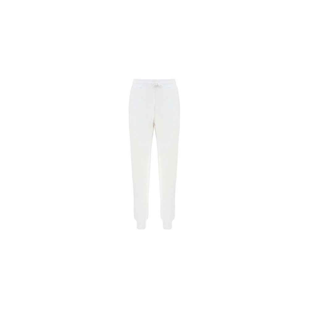 Love Moschino Chic White Cotton Pants with Rainbow Accents