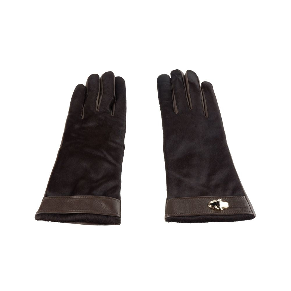 Cavalli Class Elegant Dark Brown Ladies Gloves