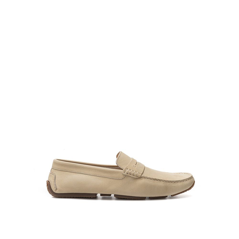 Bally Elegant Beige Leather Loafers for Men