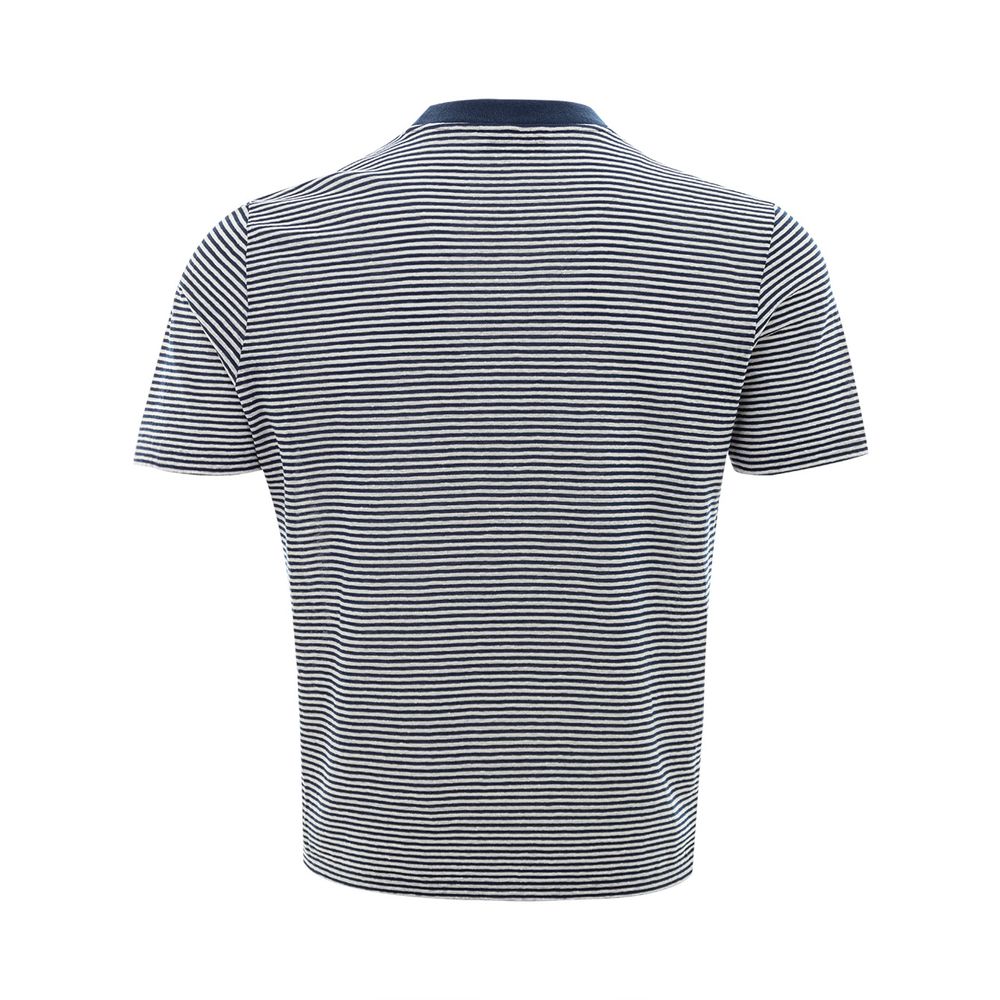 Gran Sasso Elegant Blue Linen-Cotton Blend T-Shirt