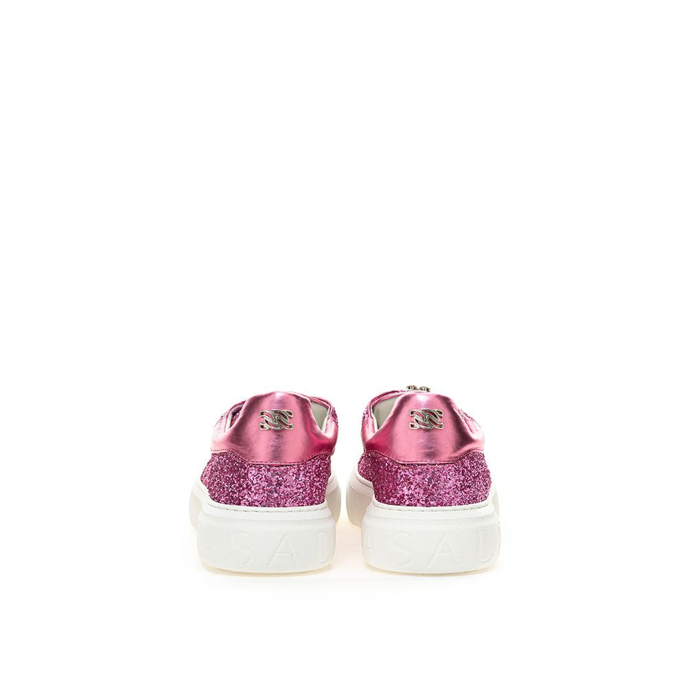 Casadei Chic Fuchsia Leather Sneakers