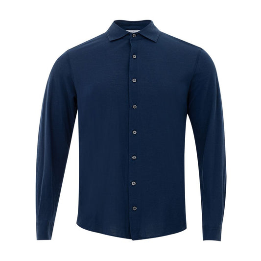 Gran Sasso Exquisite Italian Cotton Men's Blue Shirt