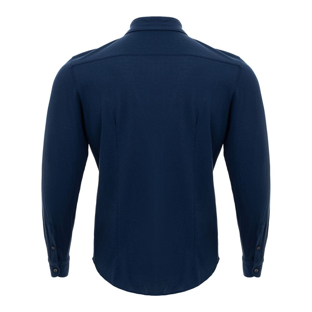 Gran Sasso Exquisite Italian Cotton Men's Blue Shirt