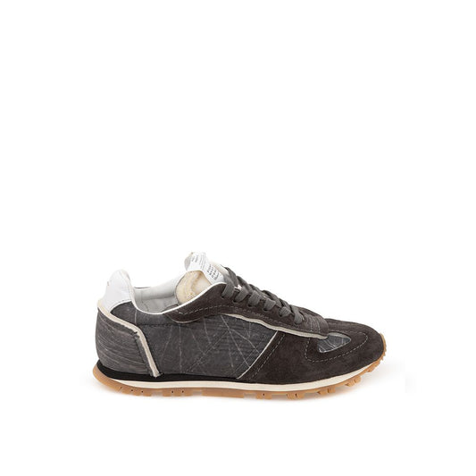 Maison Margiela Sleek Gray Leather and Nylon Sneakers