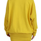 Dsquared² Yellow Logo Print Cotton Crewneck Pullover Sweater