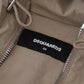 Dsquared² Brown Gray Sleeves Hooded Full Zip Jacket