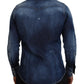 Dsquared² Blue Washed Goth Surfer Print Men Denim Shirt