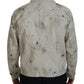 Dsquared² Off White Black Splash Print Casual Denim Jacket