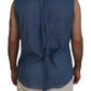 Dsquared² Blue Cotton Chain Embellishment Sleeveless Shirt