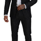 Dsquared² Black Cotton Single Breasted 2 Piece MIAMI Suit