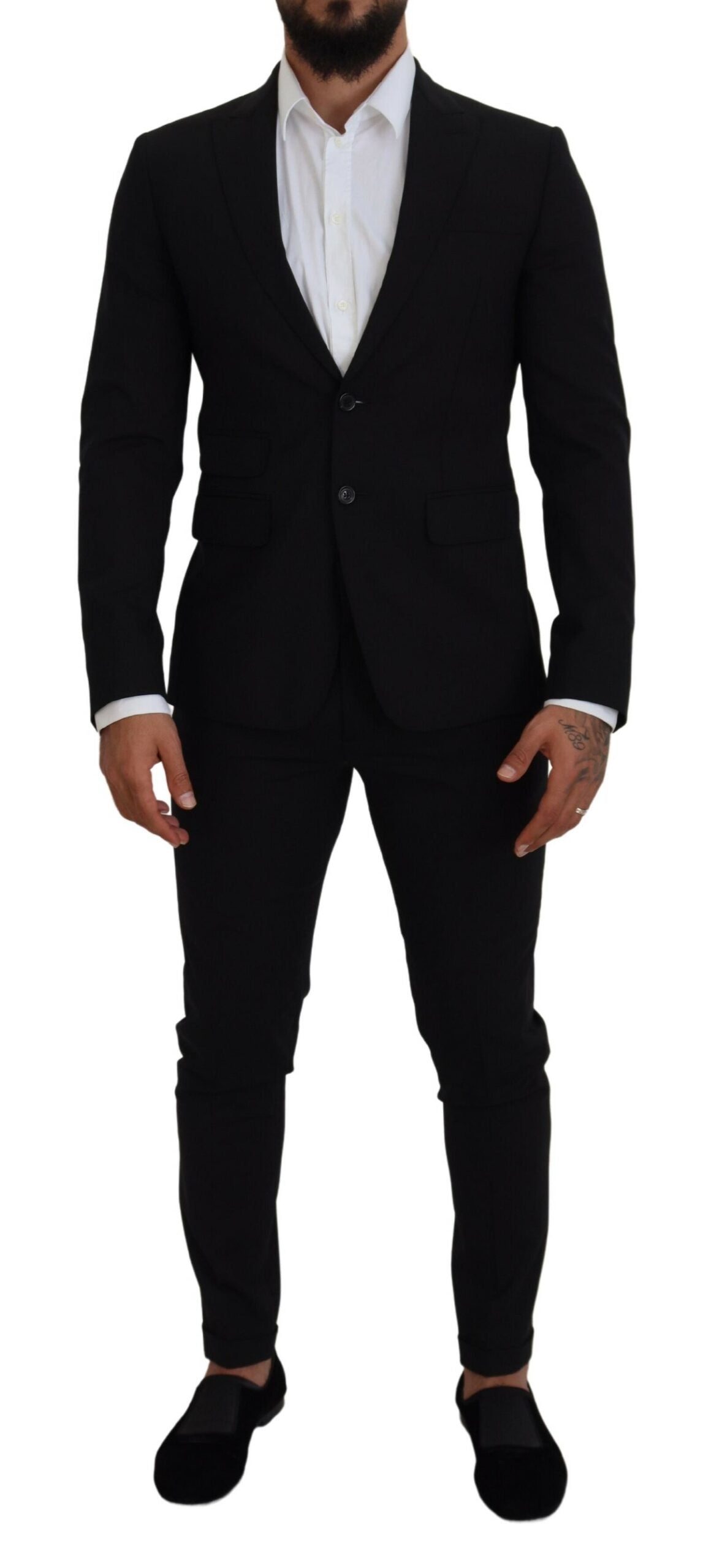 Dsquared² Black Wool Single Breasted 2 Piece LONDON Suit