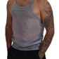 Dsquared² Light Gray Cotton Sleeveless Tank Men Top T-shirt