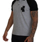 Dsquared² Gray Black Cotton Short Sleeves Collared T-shirt