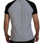 Dsquared² Gray Black Cotton Short Sleeves Collared T-shirt