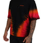 Dsquared² Black Orange Cotton Short Sleeves Crewneck T-shirt