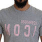 Dsquared² Gray Logo Cotton Short Sleeves Crewneck T-shirt