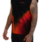 Dsquared² Black Orange Cotton Sleeveless Tank T-shirt